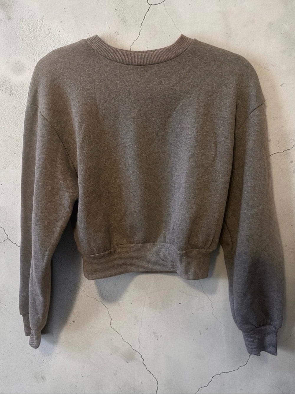 Grey Wild Fable Cropped Crewneck Sweater